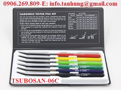 Bộ dũa kim loại cứng TSUBOSAN-06C (Dũa và kiểm tra độ cứng vật liệu) (TSUBOSAN -Nhật)